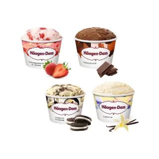 【哈根達斯_官方直營】經典迷你杯18入組75ml(草莓/香草/巧克力/淇巧)