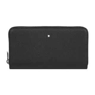 【MONTBLANC 萬寶龍】Sartorial 匠心系列ㄇ形拉鍊12卡長夾(黑色)