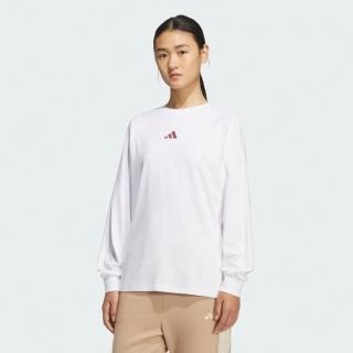 【adidas 愛迪達】愛迪達 Word Ls Tee 女 長袖上衣 休閒長袖 白 亞版(KA0874)