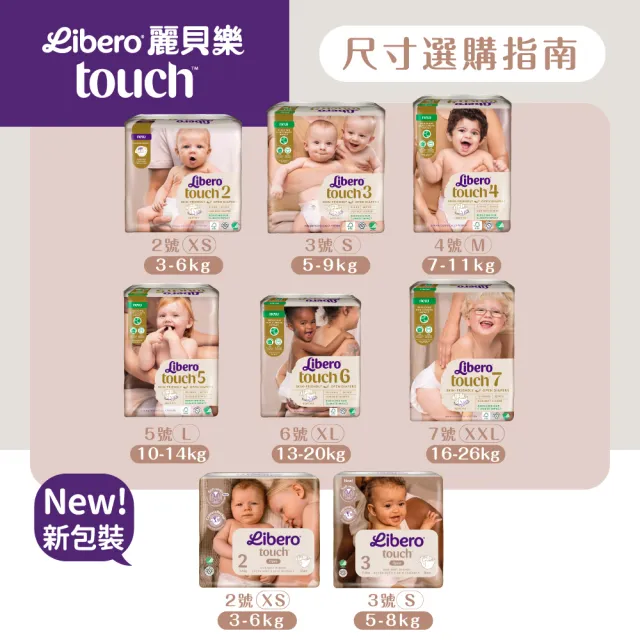 【麗貝樂】嬰兒紙尿褲TOUCH 5-7號(箱購/新包裝)