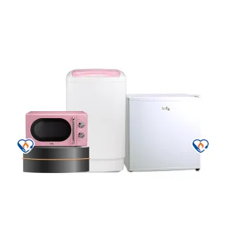 【only】外宿豪宅組N1(迷你冷凍櫃OU31-RM12Z/粉色洗衣機/粉色微波爐)
