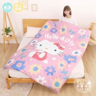 【享夢城堡】MIT四季暖被150x200cm-HELLO KITTY 粉紅花花-粉 / 卡通水洗四季被厚被棉被
