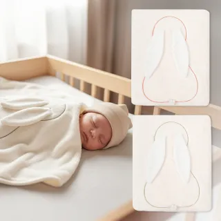 【bimbidreams 奇哥】長耳兔兔毯禮盒 140x110cm(滿月禮 彌月禮 嬰兒禮盒 寶寶毯 嬰兒毯 奇哥總代理)