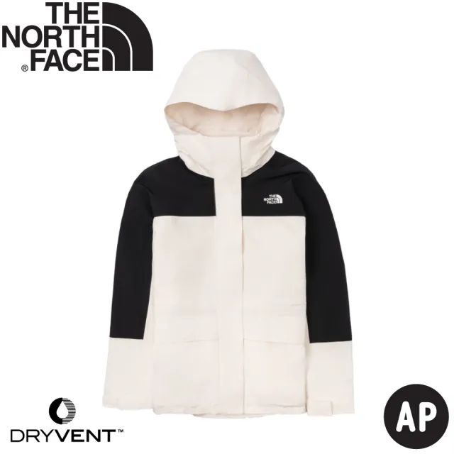 【The North Face】女 DV防水兩件式刷毛外套 AP《米白》89YJ/防風外套/衝鋒衣/連帽外套/風雨衣