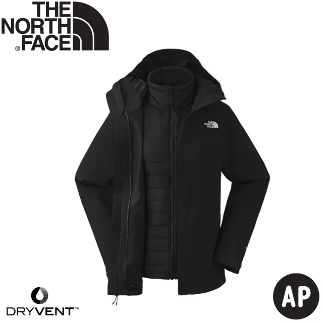 【The North Face】女 DV防水兩件式化纖外AP《黑》5B1X/登山/防水透氣/防風/出國