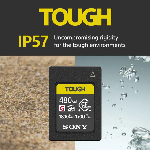 【SONY 索尼】CEA-G480T 480G/GB 1800MB/S CFexpress Type A TOUGH 高速記憶卡 (公司貨) 支援 CFexpress 4
