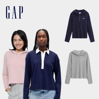 【GAP】女裝 Logo刺繡帽T/長袖POLO衫-多款任選(792720&823328)