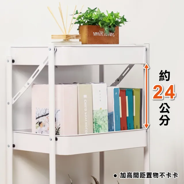 【ONE HOUSE】免安裝折疊收納三層收納推車(收納籃車/置物推車/手推車/鐵架/收納/櫃子/電器櫃/層架/簽到)