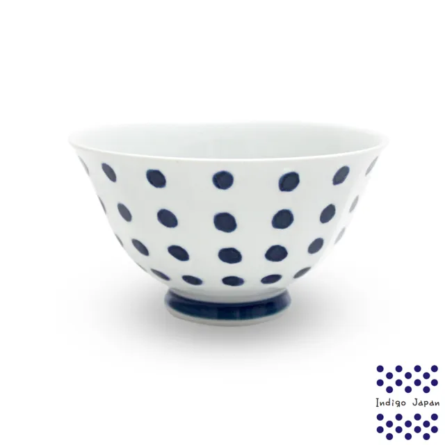 【西海】日本輕量瓷波佐見燒五入飯碗組-藍丸紋(11.5x6.5cm/325ml)