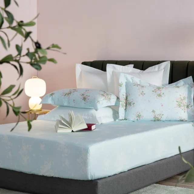 【WEDGWOOD】經典印花 床包枕套三件組(特大｜天絲/長纖棉 任選)