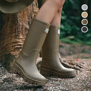 【K.W.】跨年迎新俐落簡約人氣加厚耐磨高筒防水鞋雨靴(防滑 雨鞋 騎士雨靴 共4色)