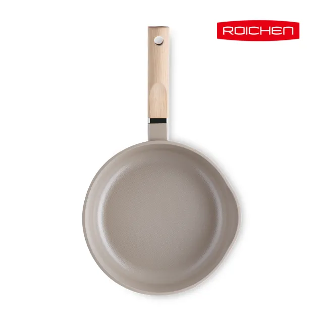 【Roichen】韓國抗菌陶瓷木柄不沾深炒鍋 20cm(IH爐/全火源適用陶瓷塗層不沾鍋)