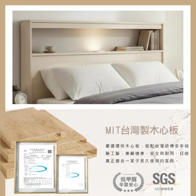 【IHouse】山田 雙人5尺機能LED床片+床底(房間2件組/床組/床頭+床底+雙人床)