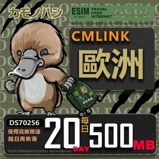 【鴨嘴獸 旅遊網絡卡】CMLink 歐洲20日微量型 喫到飽(歐洲多國共用網絡卡 波士尼亞4小國)