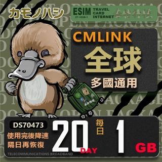 【platypus 鴨嘴獸】CMLink 全球卡20日輕流量 喫到飽(支援 塞爾維亞 波士尼亞 烏克蘭 等多個國家)