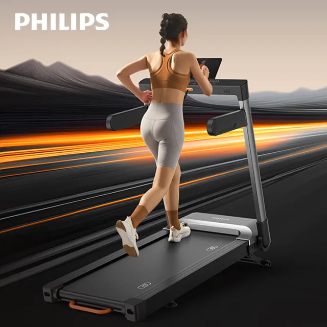 【Philips 飛利浦】FIT3105T 飛利浦緩震跑步機-小黑貂(一鍵折疊/無刷馬達/寬大跑台/爬坡機/登山機)