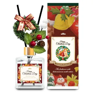 【QIDINA】2入 聖誕花圈氣派款/香氛珪藻土擴香瓶 200ml(聖誕禮物 交換禮物 送禮物 生日禮物 聖誕節)