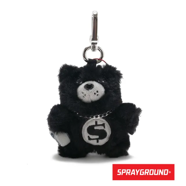【SPRAYGROUND】毛絨絨金錢小熊吊飾(黑色)