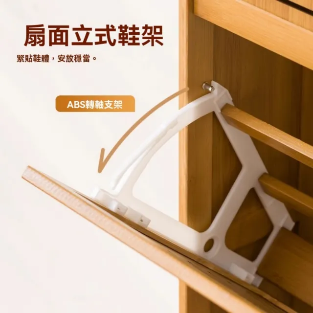 【銘利萊】奶油風鞋櫃 超薄鞋櫃 靠牆家用翻鬥玄關櫃 多功能收納櫃鞋架(三門50*17*120)