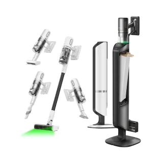 【Dreame 追覓科技】S50 Station 主動式割毛集塵吸塵器｜抗敏割毛2.0(140°綠光顯塵/210AW超強吸力)