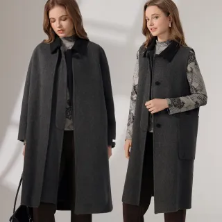 【SiOHER 熹歐禾】★頂奢珍稀羊毛雙面呢大衣(女裝/女外套/氣質/百搭/日系/通勤)