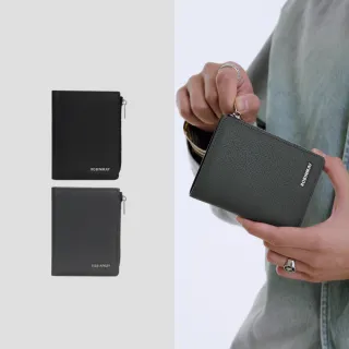 【ROBINMAY】亞特真皮直式零錢短夾(壓扣封口/多色任選)