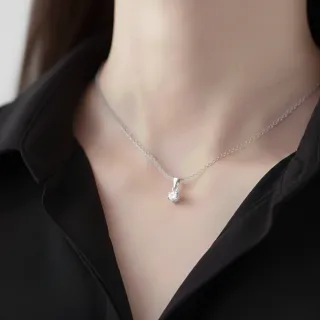 【Luster】年貨節!現貨速遞!培育鑽石 10分 D/VS 白K金 純銀 鑽石項鍊(10分培育鑽石展現精緻優雅)