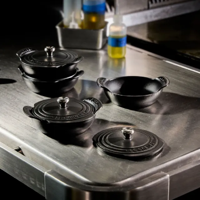 【Le Creuset】 Gourmand 專業迷你鑄鐵鍋具3入組(烤盤13cm、煎盤16cm、鐵鍋13cm)