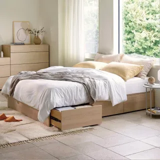 【iloom 怡倫家居】VANTT 雙人收納床架 無床頭板(床架 雙人床 雙人床架)