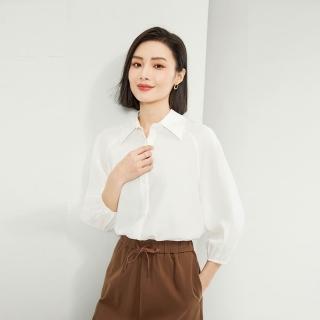 【GIORDANO 佐丹奴】全網限定 女裝莫代爾七分袖休閒襯衫(多色任選)