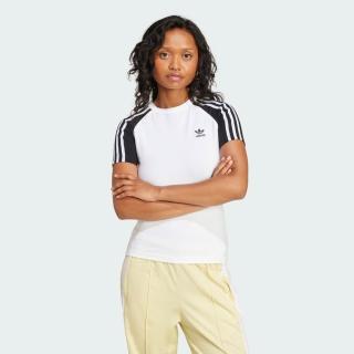 【adidas 愛迪達】愛迪達 3s Slim Tee 女 T恤 運動上衣 休閒短袖 白 黑 亞版(JD0834)