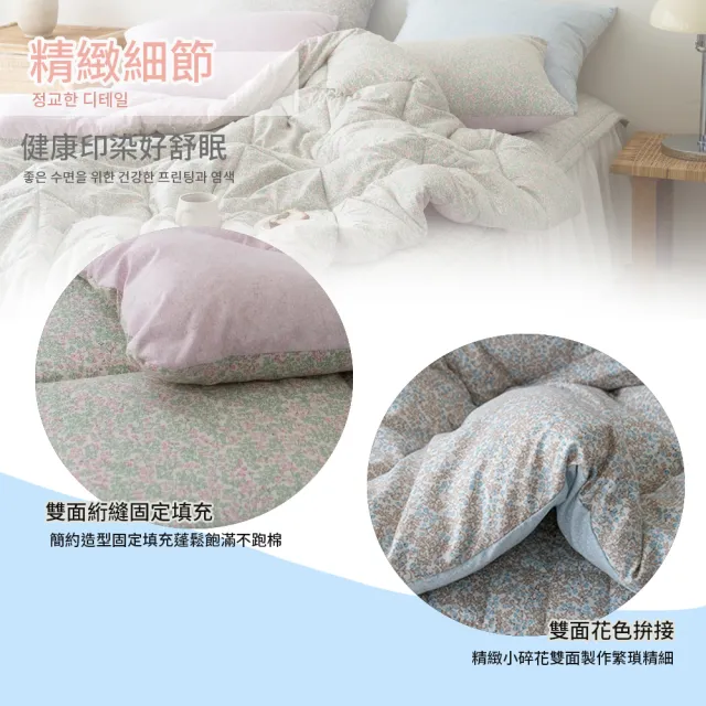【Sleep Peacefully 寢室安居】韓國Songhwa花語雙面蓬鬆厚款水洗被 四季被(廣藏市場.韓國棉被.韓國被)