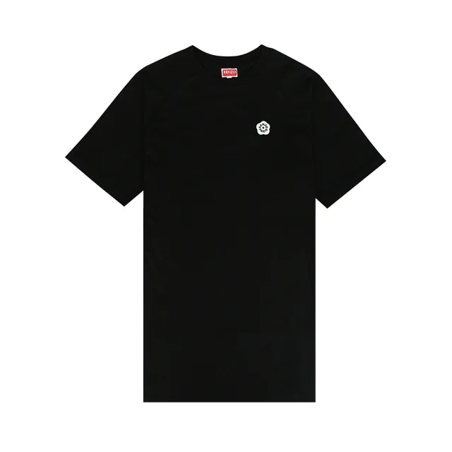 【KENZO】KENZO Boke Flower 2.0白字母LOGO海棠花布章純棉短袖連身裙(女款/黑)