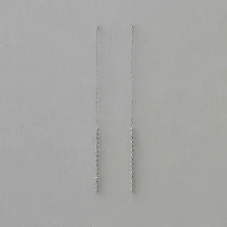 【ete】PT850 e_Grain 經典轉珠長鍊耳環(鉑金色)