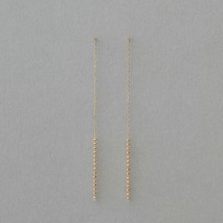 【ete】K18YG e Grain 經典轉珠長鍊耳環(金色)