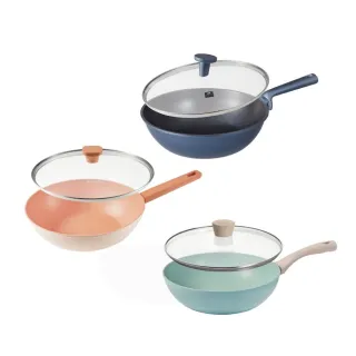 【CorelleBrands 康寧餐具】SNAPWARE 不沾深炒鍋30CM(IH爐可用-多款任選)