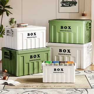 【AOTTO】大容量工業風雙提手收納箱-3入(露營箱 置物箱 車載箱)