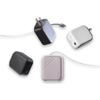 【ADAM 亞果元素】L65 GaN 65W USB-C伸縮線快速充電器(90 公分 USB-C 伸縮線)