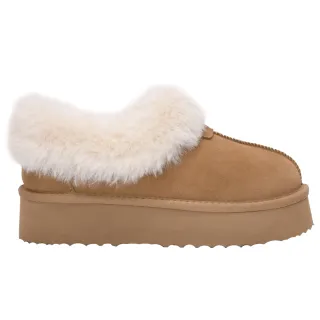 【Ann’S】Ann’S防潑水鍍膜-真牛皮毛毛滾邊雪靴4.5cm 版型偏小(棕)