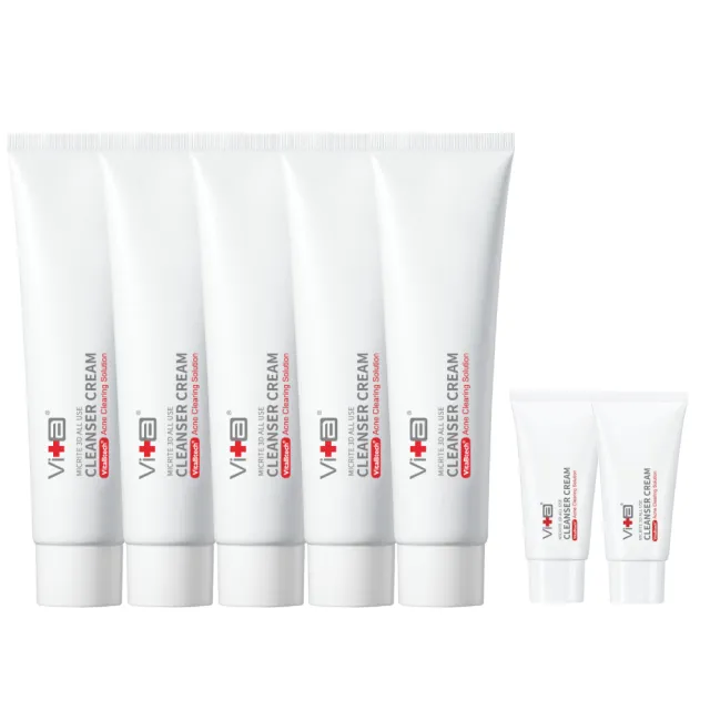 【Swissvita 薇佳】微晶3D全能洗顏霜超值囤貨組(100ml*5入+30ml*2入洗面乳)