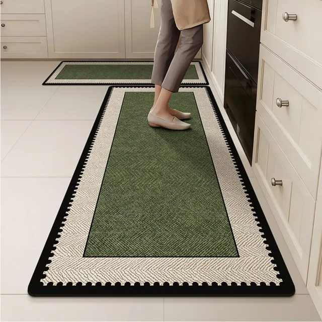 【LZQ】買長送短 簡約珪藻土防油污廚房地墊 40*60+40*120cm 家用防滑地墊 浴室踏墊 玄關墊 刮泥地毯