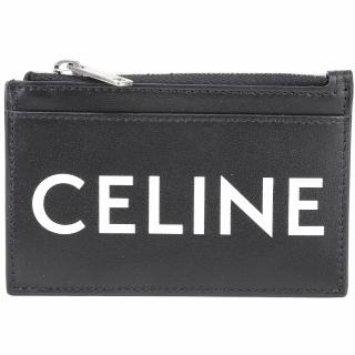 【CELINE】賽琳 字母印花小牛皮卡片夾 零錢包-黑色(10F993DMF 38SI)