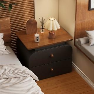 【XINGMU 興沐】實木烤漆床頭櫃 輕奢高階感收納櫃(一物多用)
