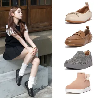 【FitFlop】經典百搭皮革芭蕾舞鞋/樂福鞋/休閒鞋/夾腳拖鞋-女(多色)