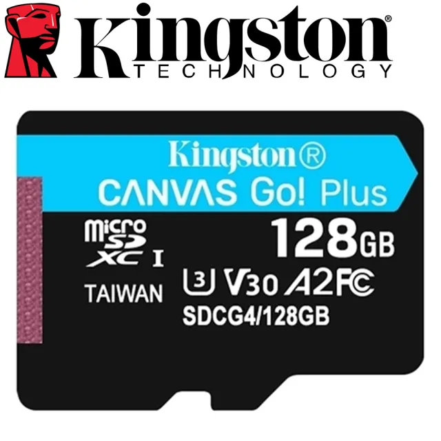 【Kingston 金士頓】128GB microSDXC TF UHS-I U3 V30 A2 記憶卡(SDCG4/128GB 平輸)