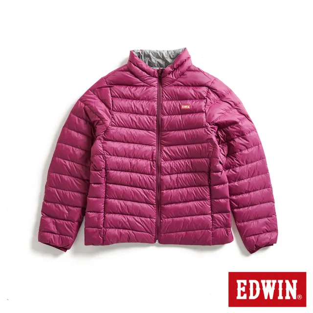 【EDWIN】女裝 超輕量雙面穿羽絨外套(暗紫色)