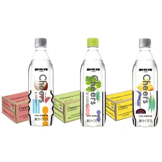 即期品【泰山】Cheers氣泡水590mlx3箱共72入(彰化設計展限定版金鑽鳳梨/香菜/荔枝口味任選)