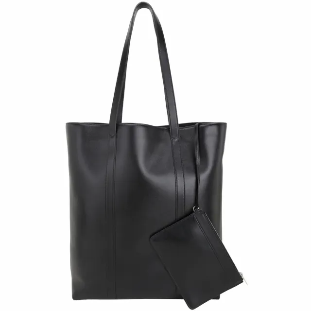 【CELINE】賽琳 Museum 壓紋小牛皮手提 肩背托特包 附萬用包-黑色(111703 ESY 38SI)