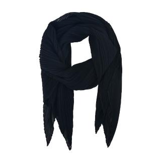 【ISSEY MIYAKE 三宅一生】PP 素面四摺圍巾(黑)