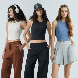 【YUANDONGLI 元動力】造型高彈排汗短版運動背心(四色；S-L；4253333802)